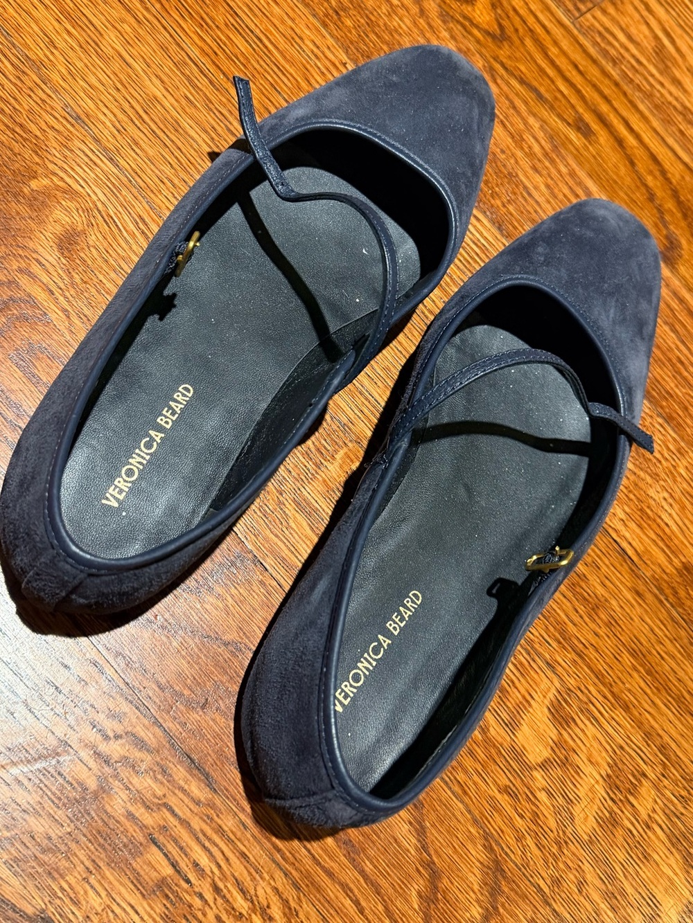 Veronica Beard Black Suede Mary Jane Flats